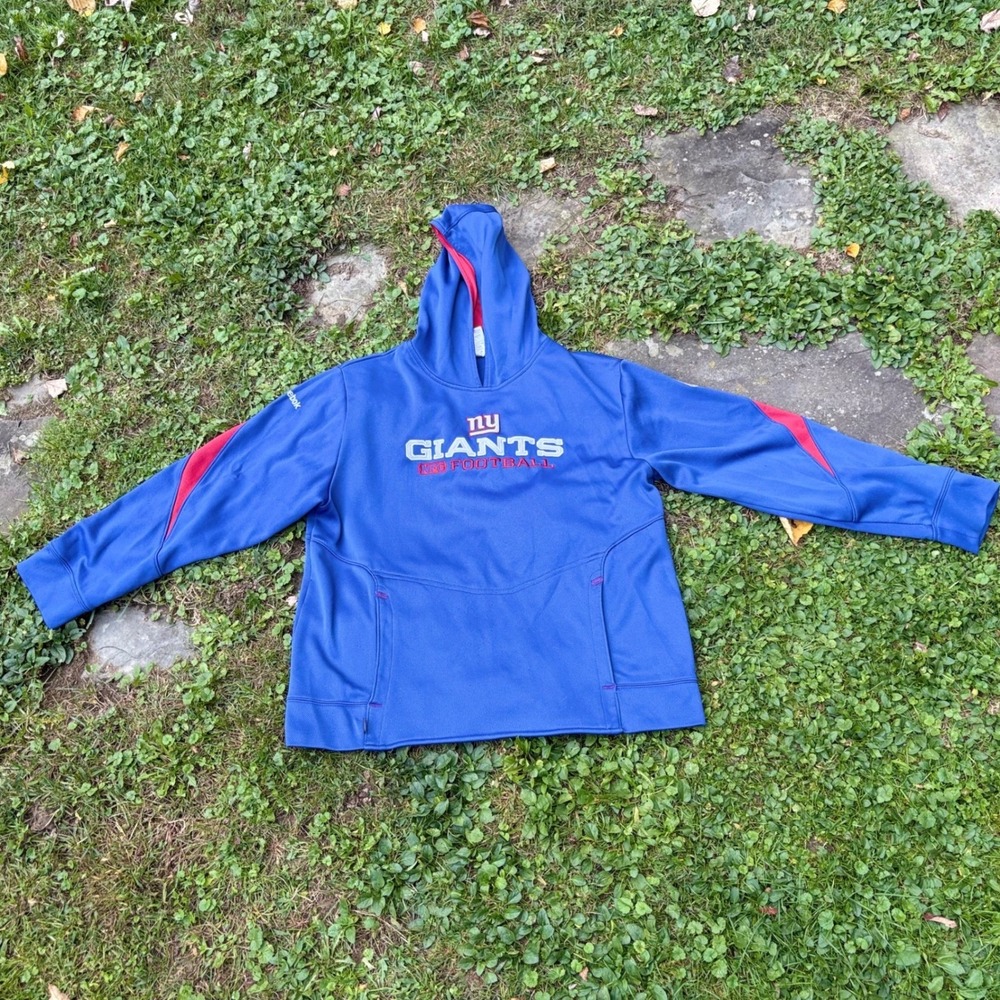 New York Giants Reebok NFL‎ Hoodie Women's Large Blue Red Pullover